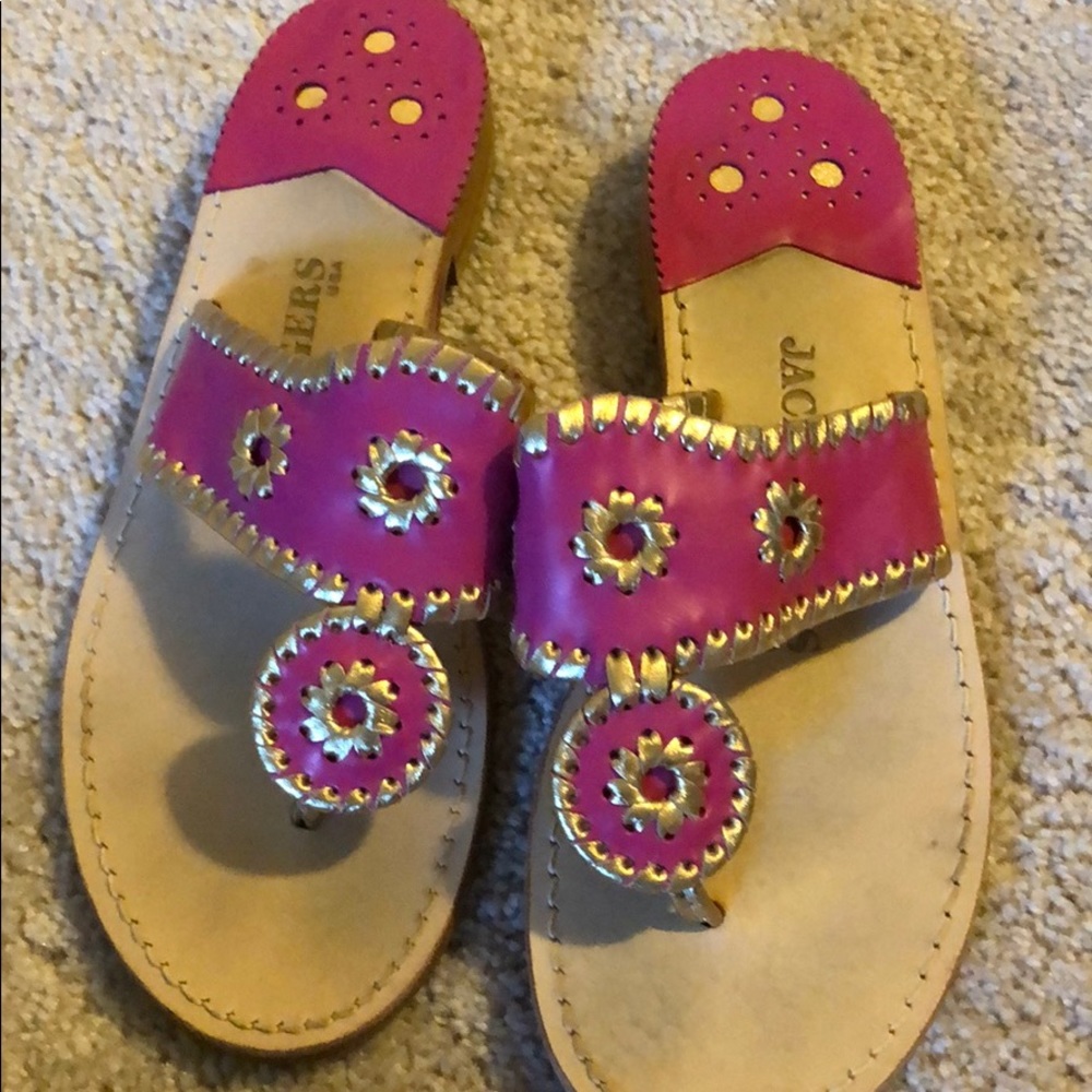 pink and gold jack rogers